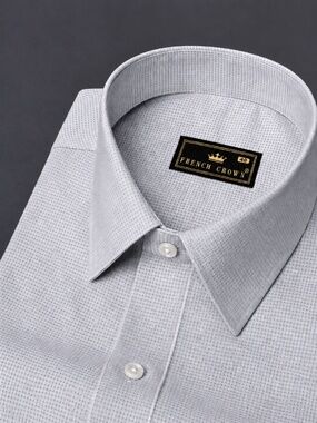 French Crown Light Gray Premium Giza Cotton Shirt 16.5 x 33